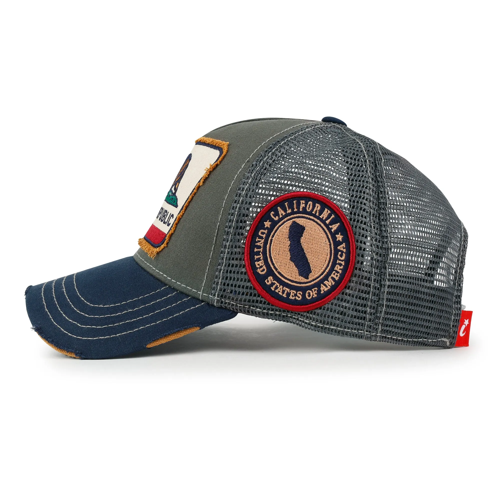 ililily PREMIUM California Bear Embroidered Baseball Cap Vintage Trucker Hat
