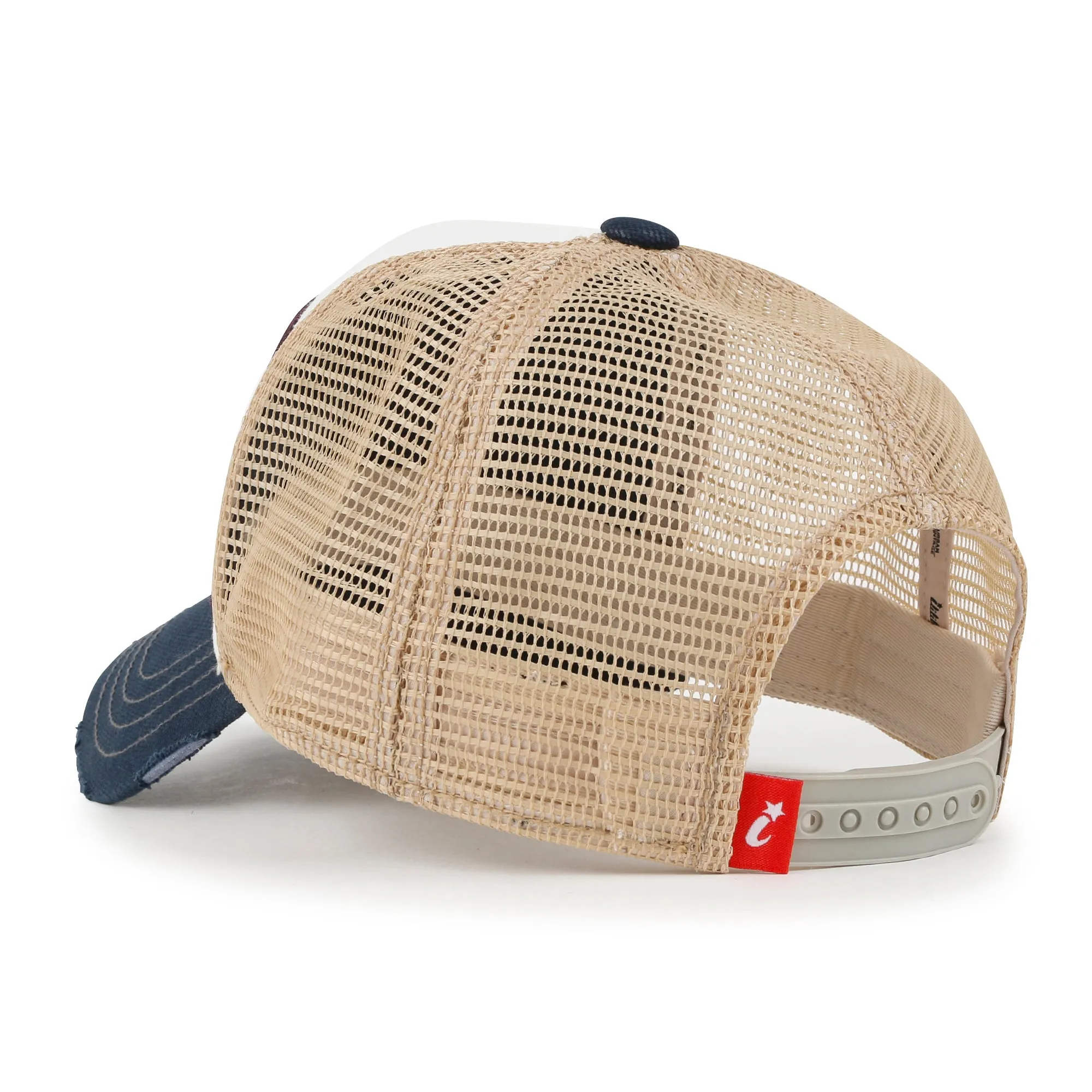 ililily Premium Maui Embroidery Patch Mesh Baseball Cap Distressed Trucker Hat