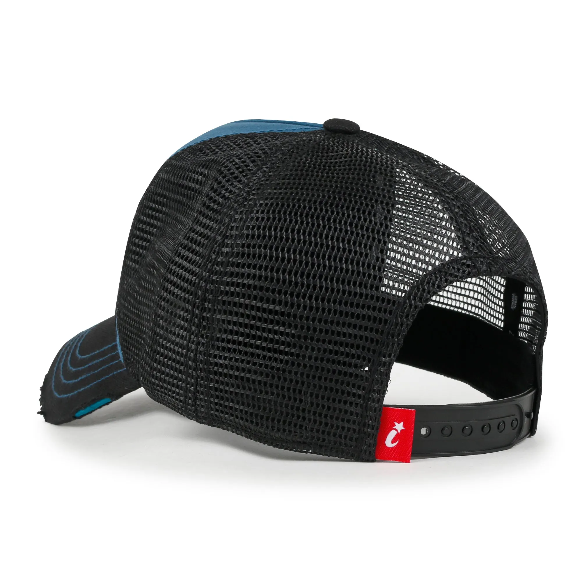 ililily Premium Maui Embroidery Patch Mesh Baseball Cap Distressed Trucker Hat