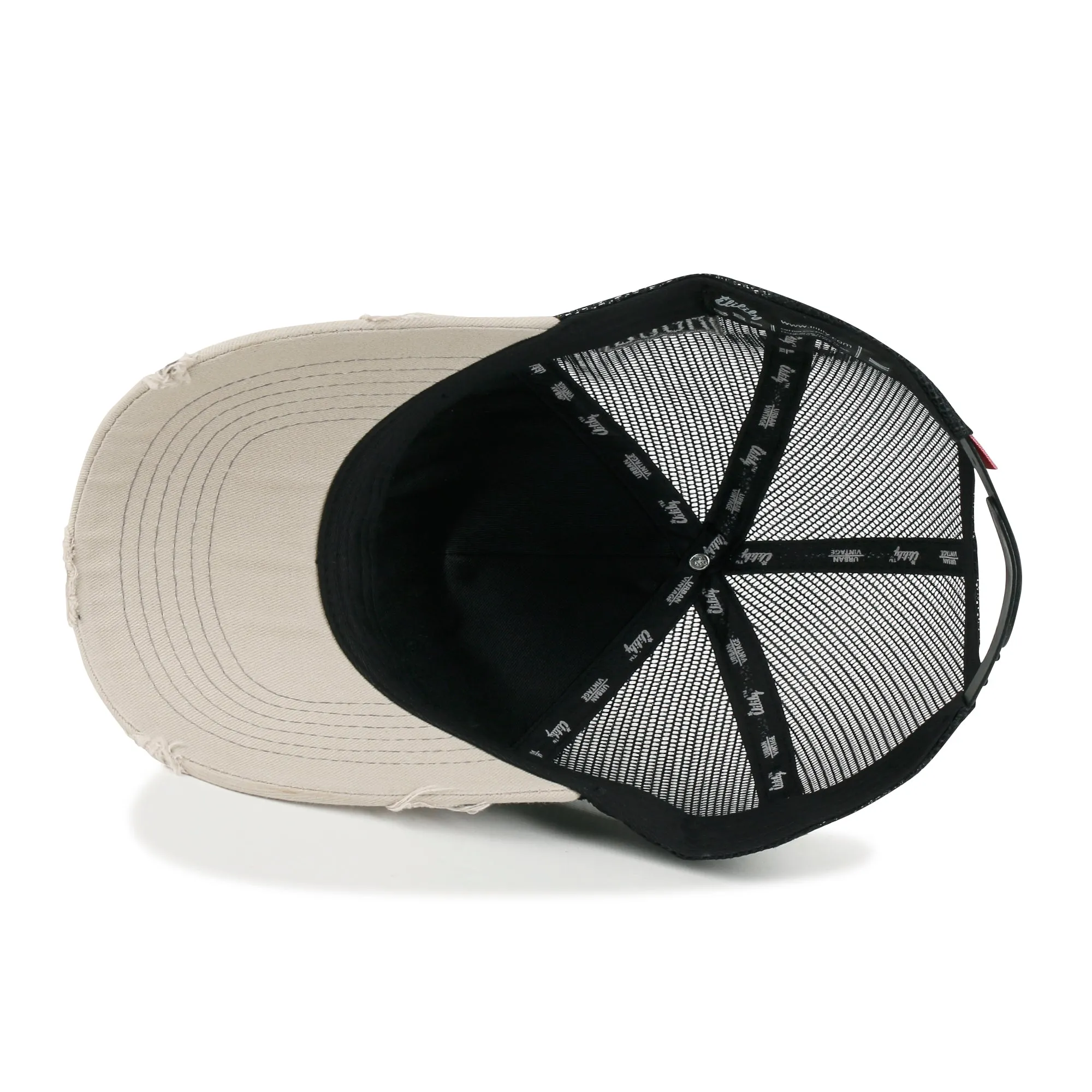 ililily Rock & Roll Embroidery Baseball Cap Guitar Pick Vintage Trucker Hat
