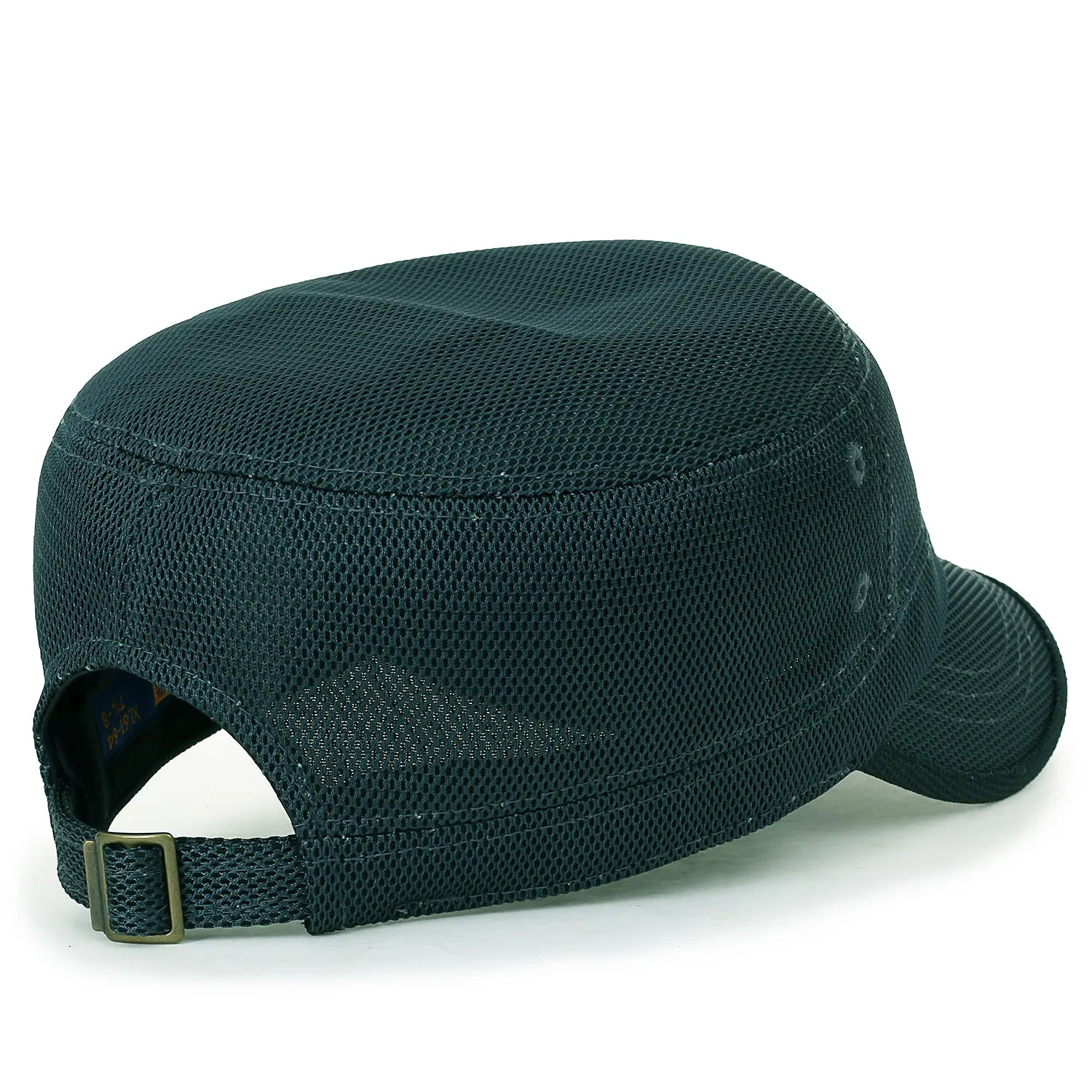 ililily Solid Color Mesh XL Military Army Hat Contrast Seam Cadet Cap