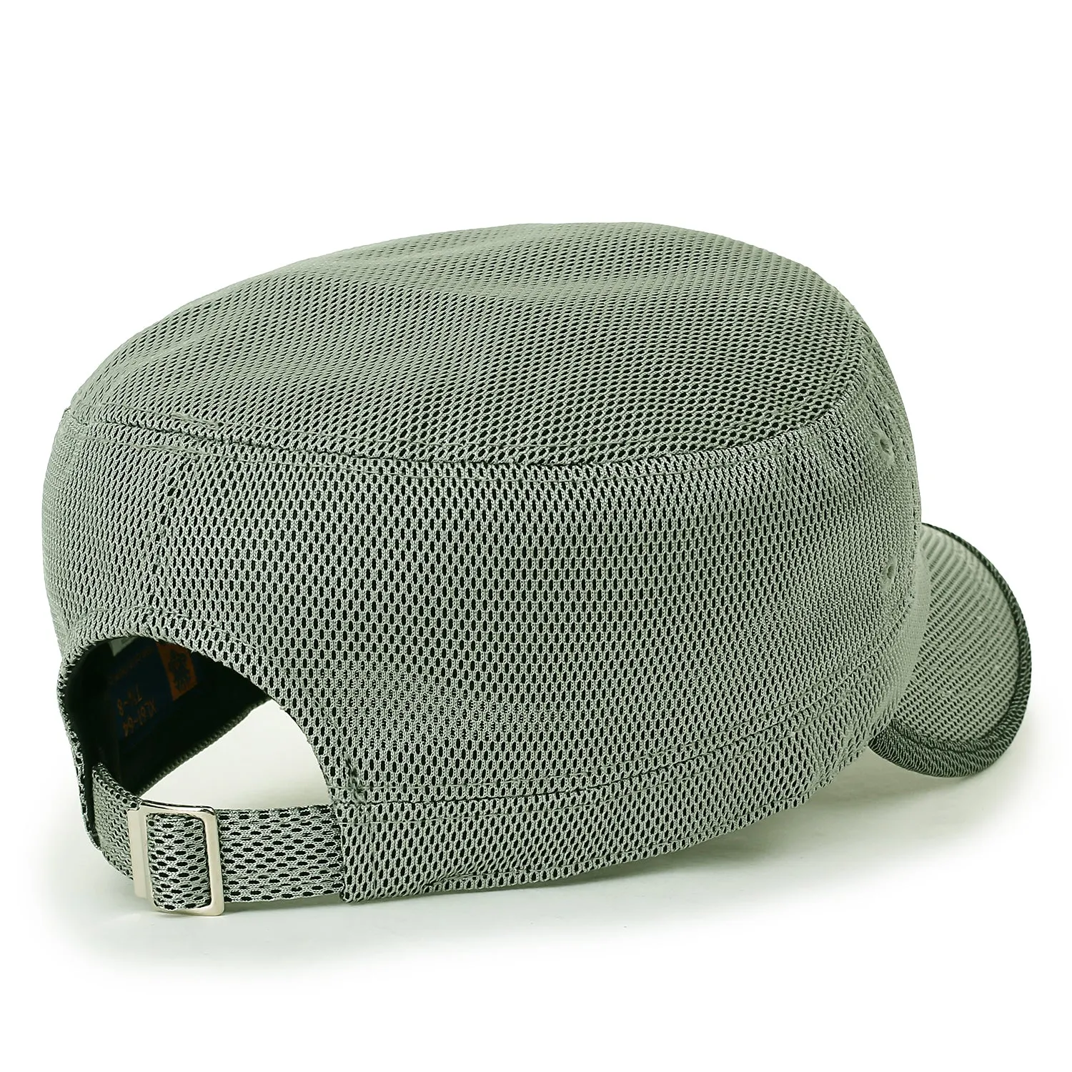 ililily Solid Color Mesh XL Military Army Hat Contrast Seam Cadet Cap