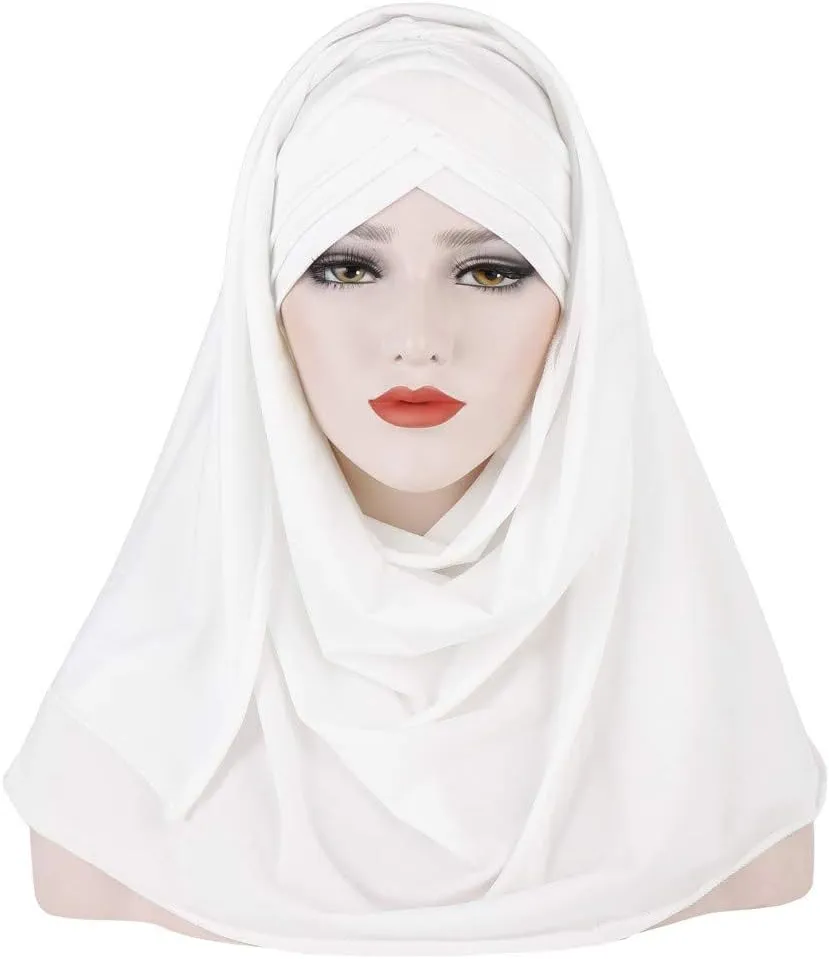 Instant Hijab Scarf for Women Long Shawl Muslim Jersey Head Scarf Islamic Underscarf Turban Caps Wrap Scarves