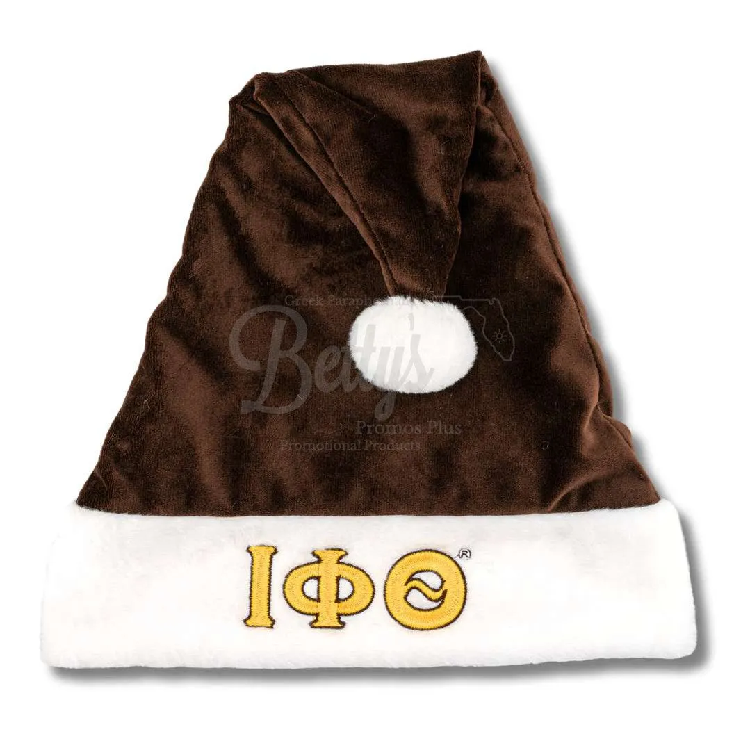 Iota Phi Theta ΙΦΘ Embroidered Greek Letters Deluxe Santa Hat
