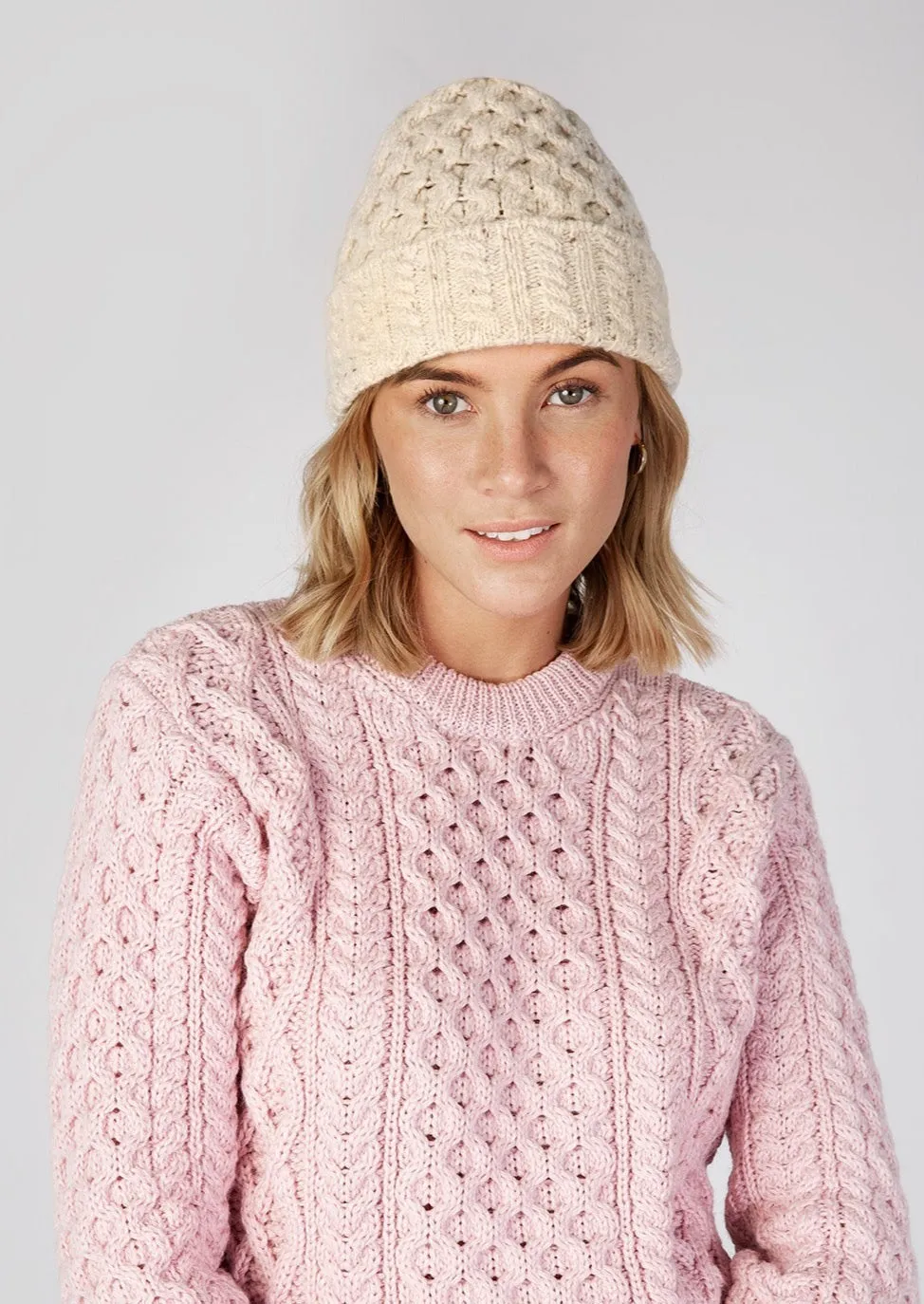 IrelandsEye Luxe Aran Hat | Chalkstone