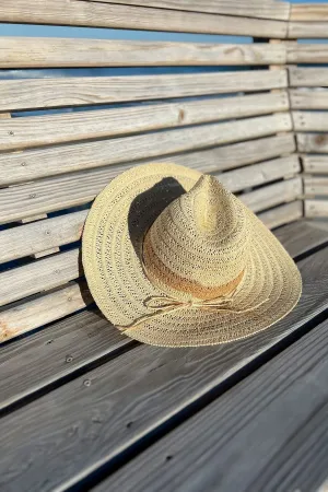 Island Time Ivory Striped Straw Hat