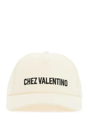 ivory cotton baseball cap with adjustable embroidered logo 6W2HDA41FVH AVORIO/NERO