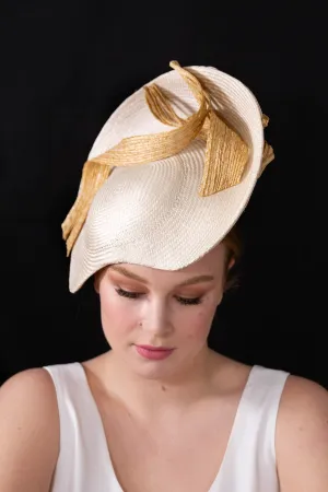 Ivory Platter with Natural Braid Swirls