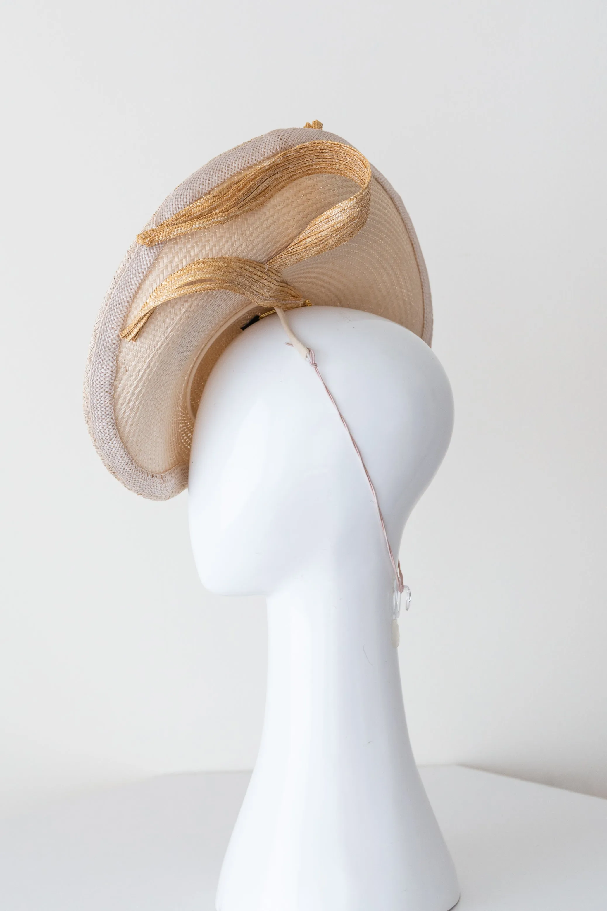 Ivory Platter with Natural Braid Swirls