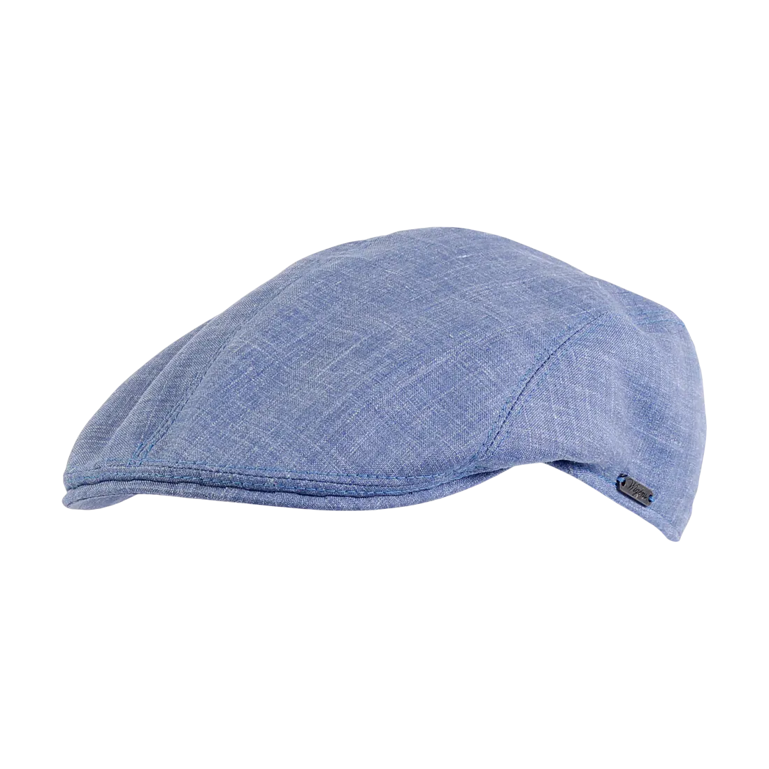 Ivy Modern Cap in Blue Wool, Silk, and Linen Blend (Size 60) by Wigens