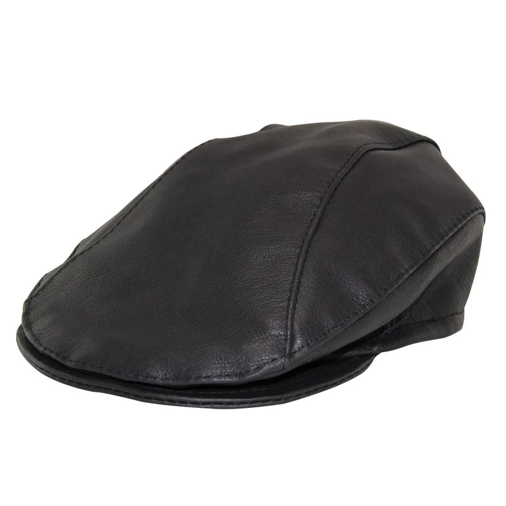 Jacaru Hats Kangaroo Skin Drivers Cap - Black