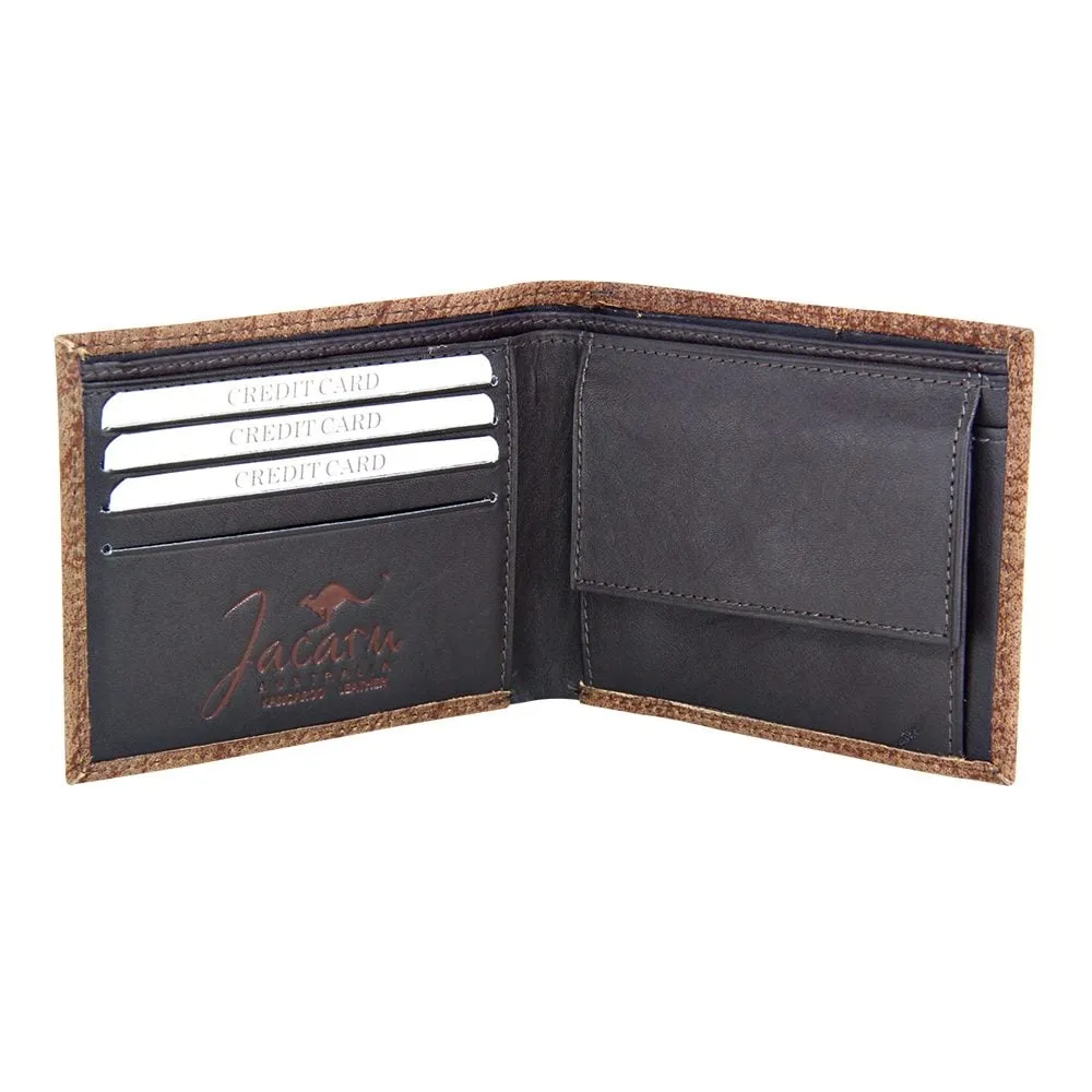 Jacaru Kangaroo Leather Coin Wallet - Stonewash
