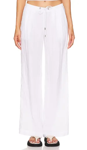 James Perse Wide Leg Relaxed Linen Pant in White