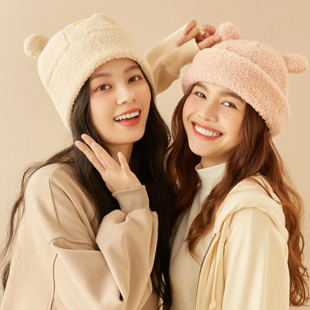 Japan Stock Cat Ear Warm Cuffed Beanie Hat for Women Teens Girls Skull Cap 