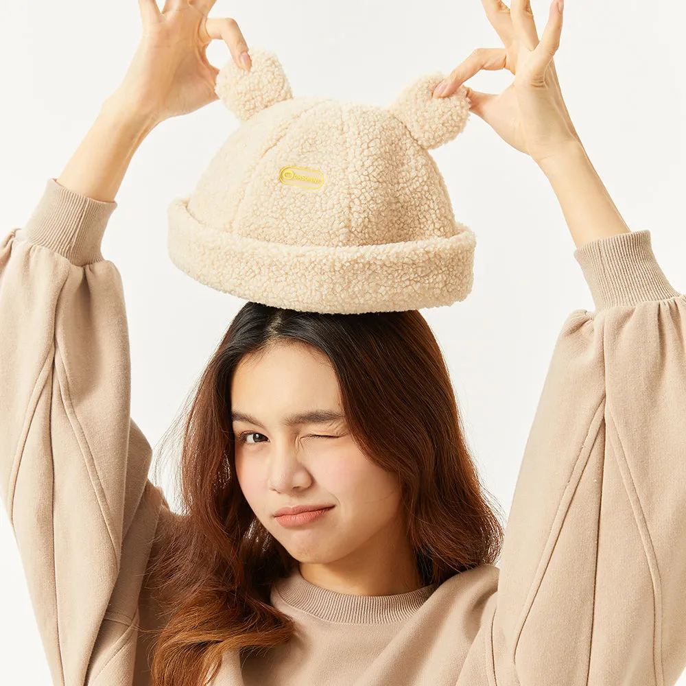 Japan Stock Cat Ear Warm Cuffed Beanie Hat for Women Teens Girls Skull Cap 
