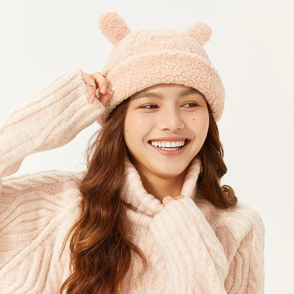Japan Stock Cat Ear Warm Cuffed Beanie Hat for Women Teens Girls Skull Cap 