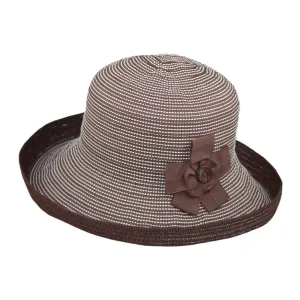 Jeanne Simmons Accessories 4" Turn Up Brim Brown Hat (Women's)