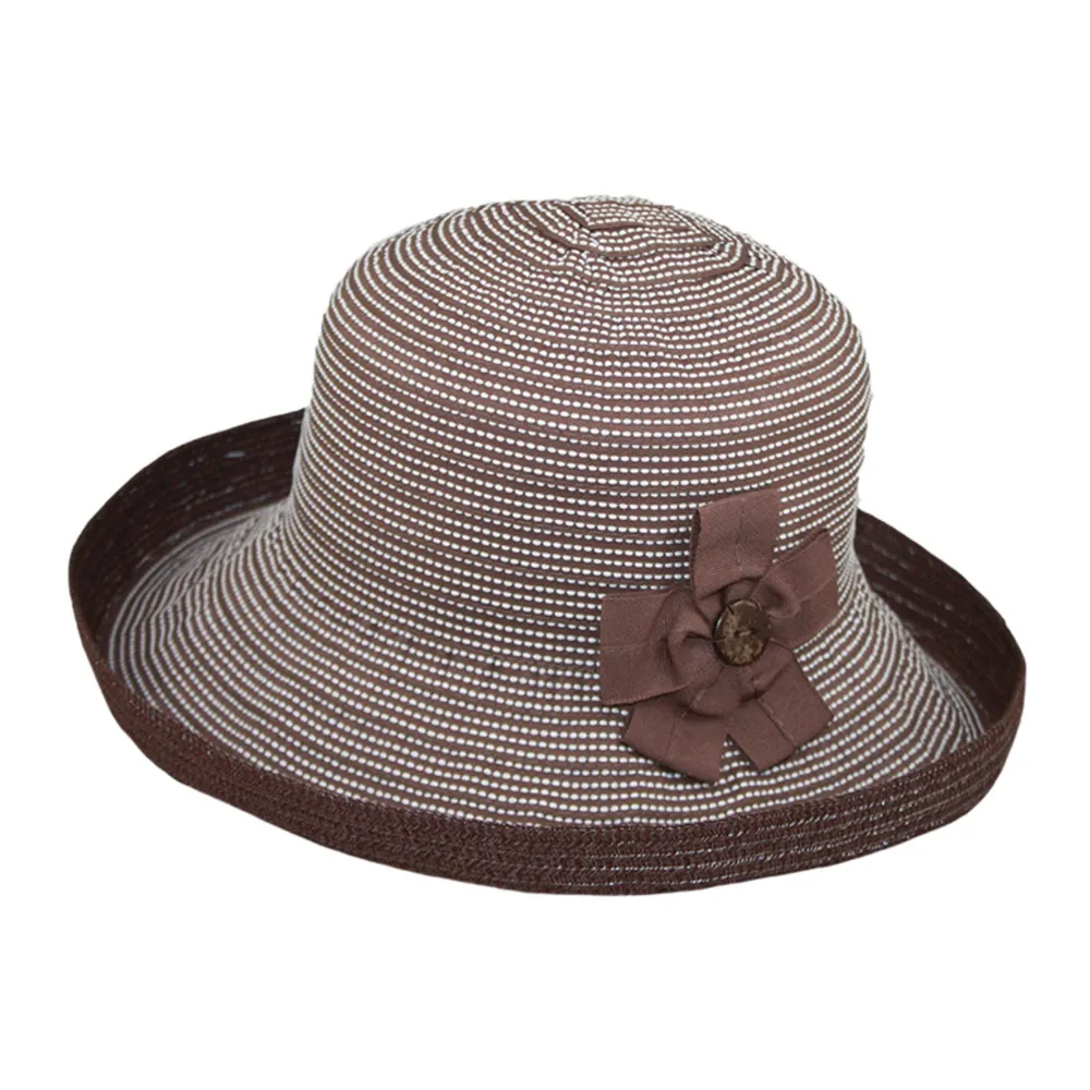 Jeanne Simmons Accessories 4" Turn Up Brim Brown Hat (Women's)