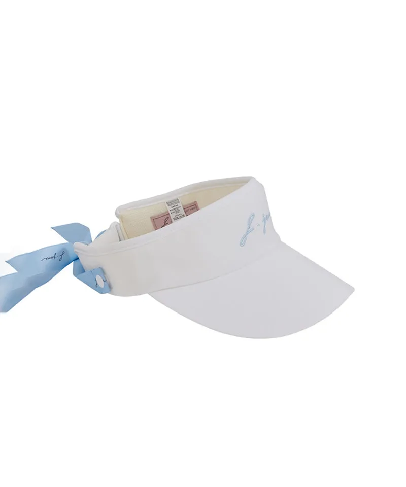 J.Jane Logo Ribbon Suncap - White