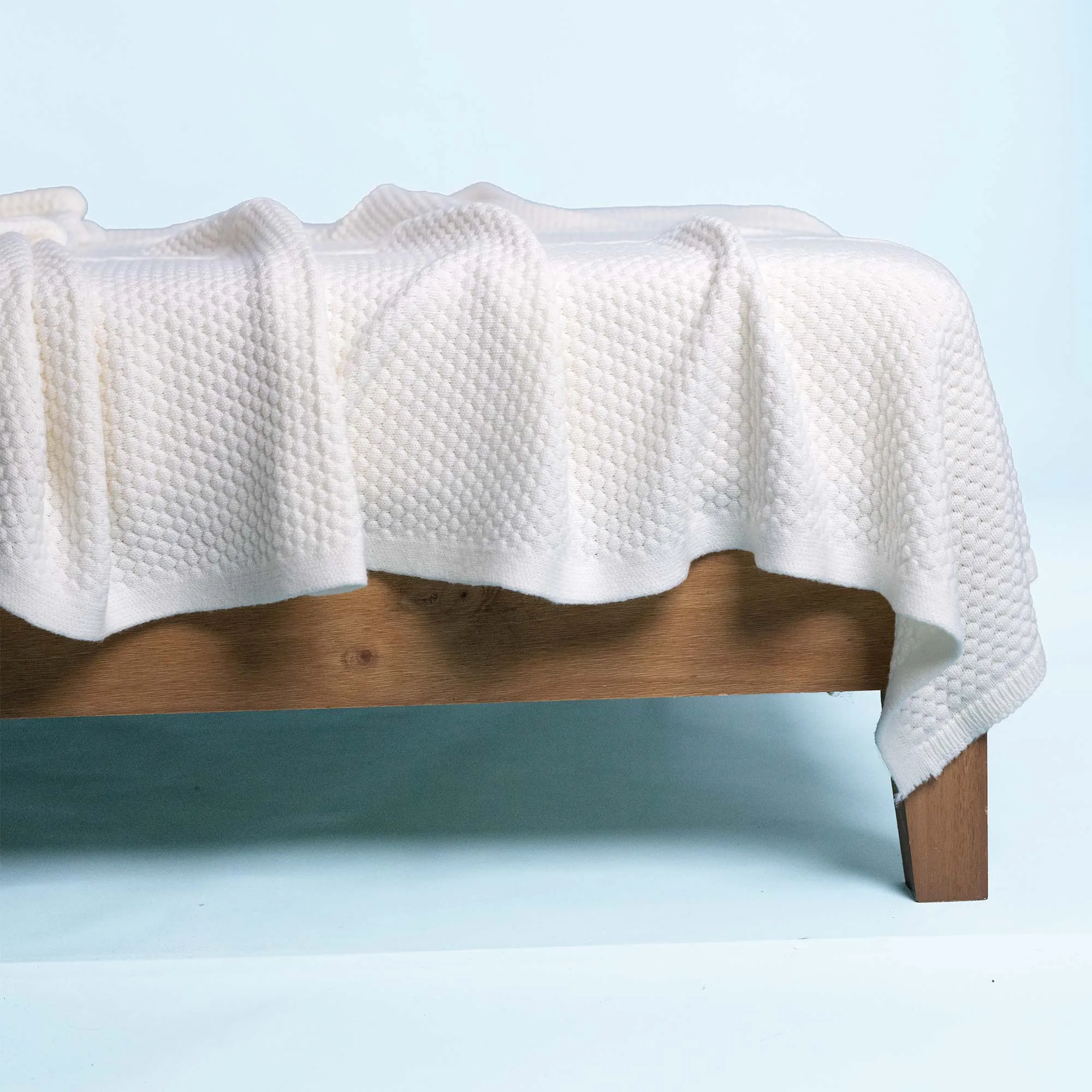 JUNEAU 100% Organic Merino Wool Knit Blanket (No Elastic, No Polyamide, No Latex, Biodegradable)