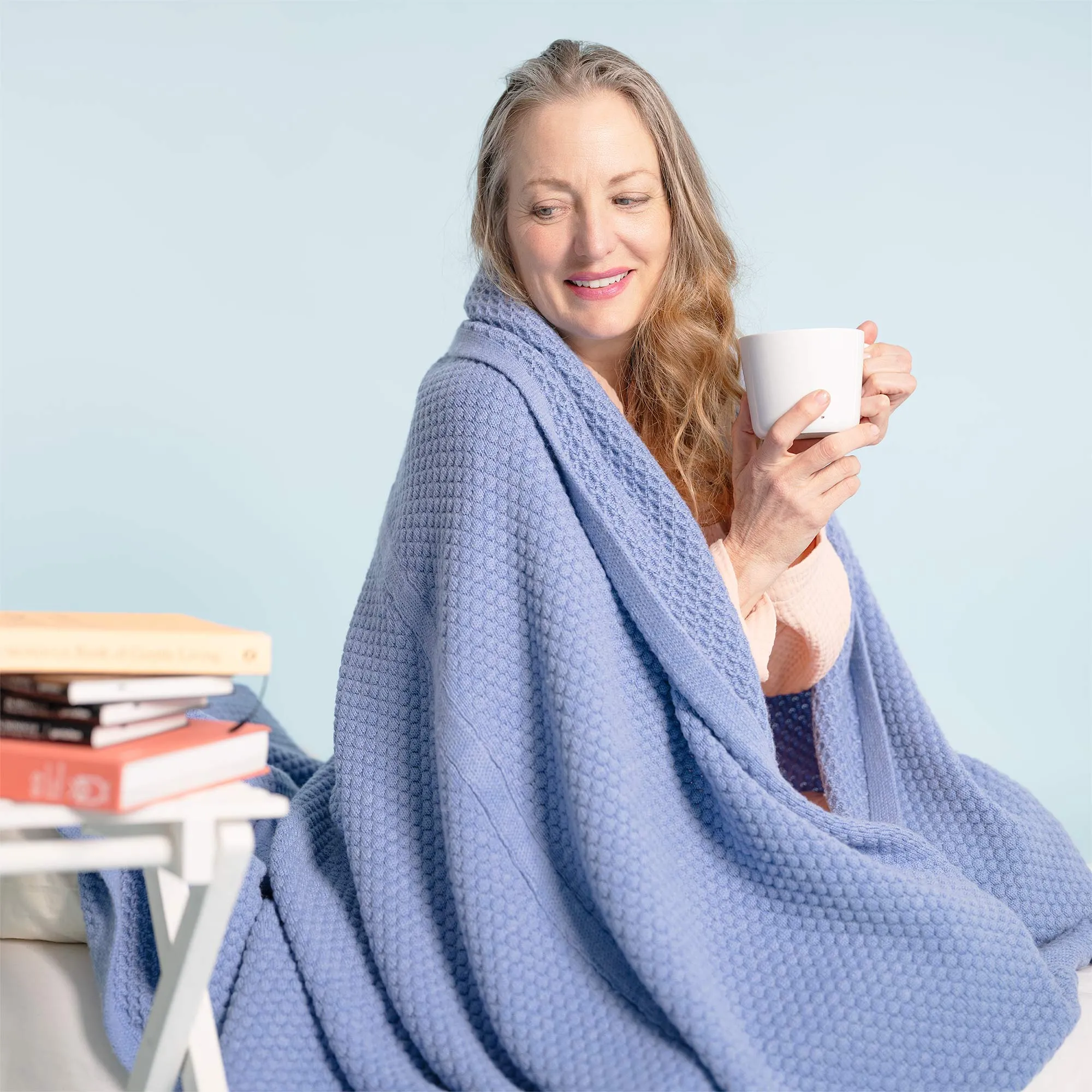 JUNEAU 100% Organic Merino Wool Knit Blanket (No Elastic, No Polyamide, No Latex, Biodegradable)