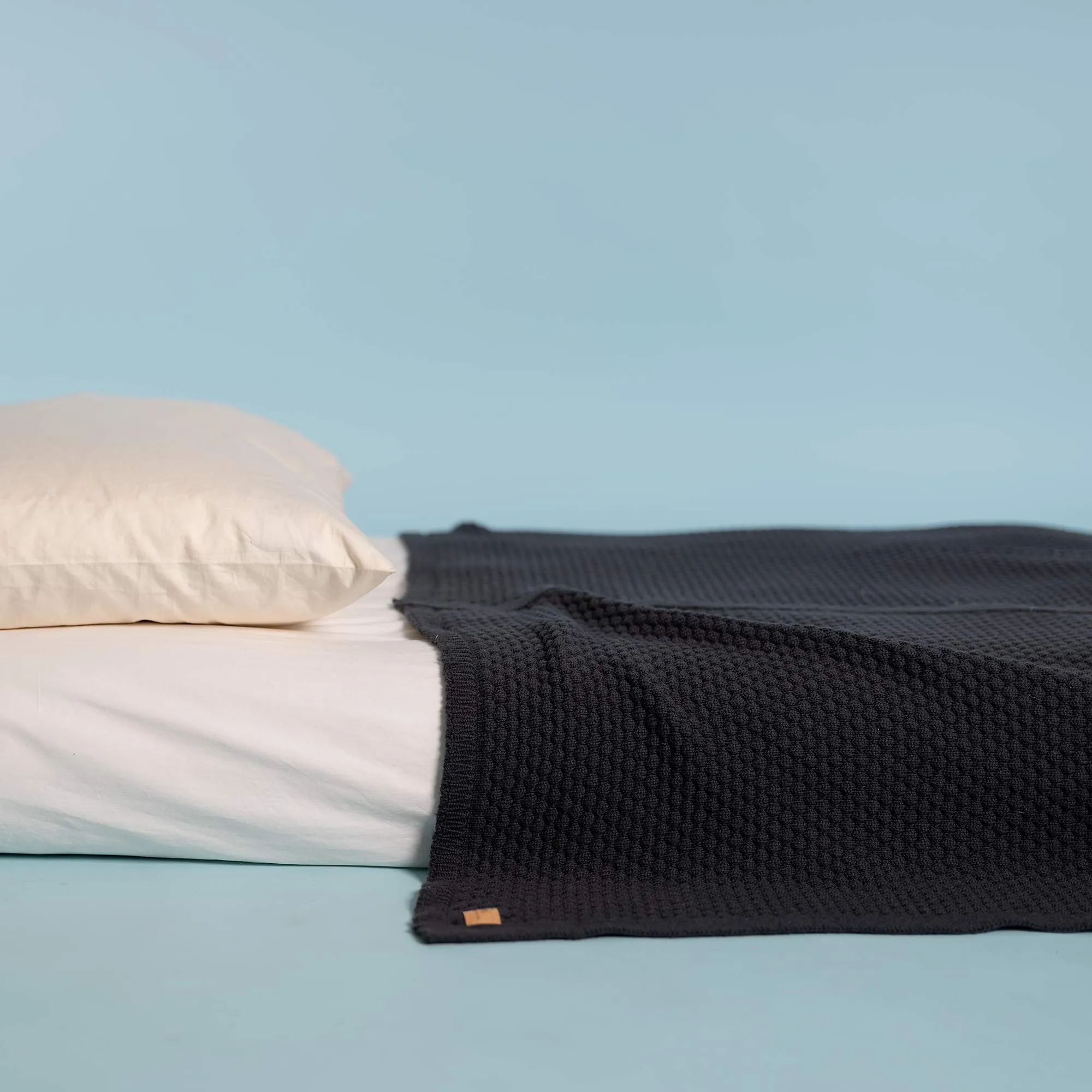 JUNEAU 100% Organic Merino Wool Knit Blanket (No Elastic, No Polyamide, No Latex, Biodegradable)