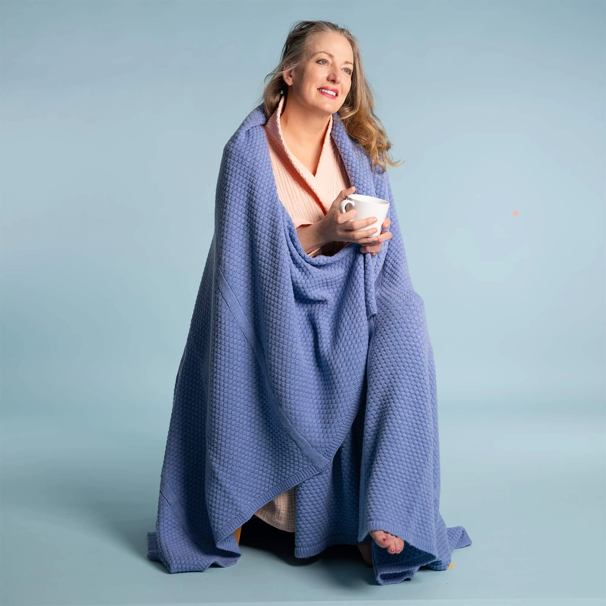 JUNEAU 100% Organic Merino Wool Knit Blanket (No Elastic, No Polyamide, No Latex, Biodegradable)