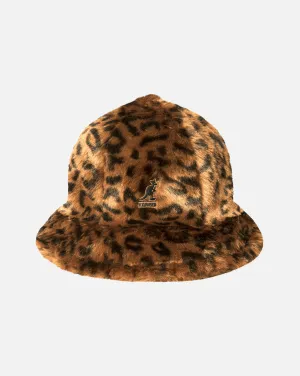 Kangol Faux Fur Casual Bucket Hat - Leopard