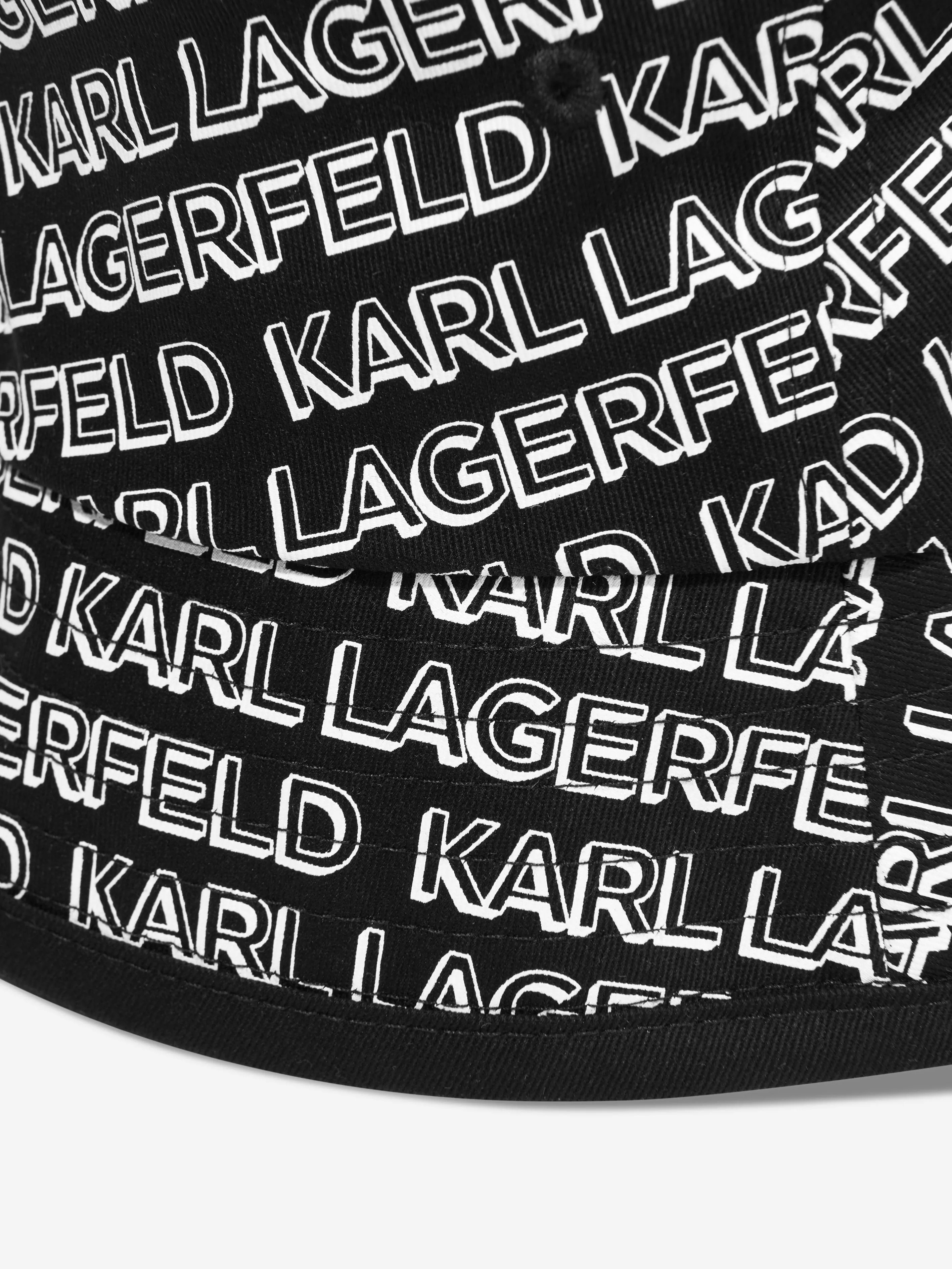 Karl Lagerfeld Boys Logo Bucket Hat in Black