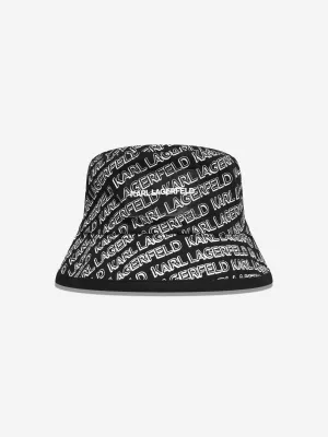 Karl Lagerfeld Boys Logo Bucket Hat in Black