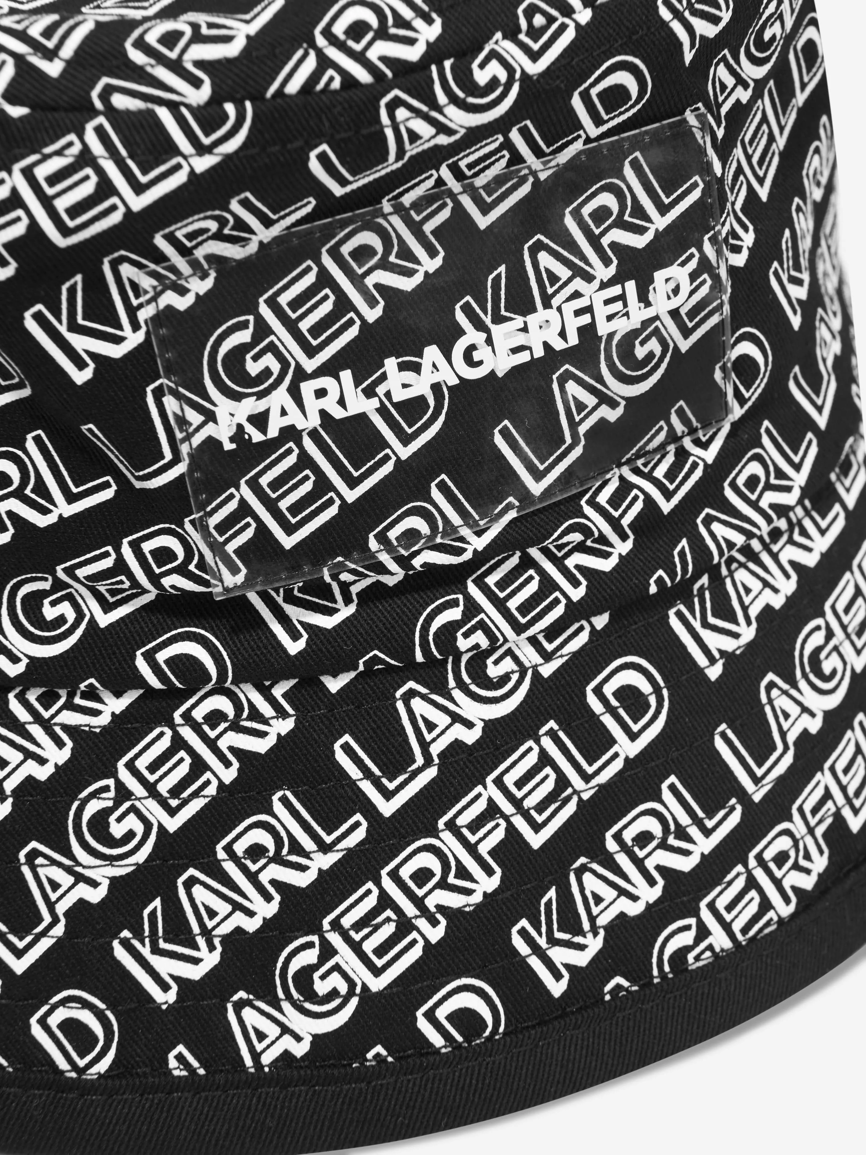 Karl Lagerfeld Boys Logo Bucket Hat in Black