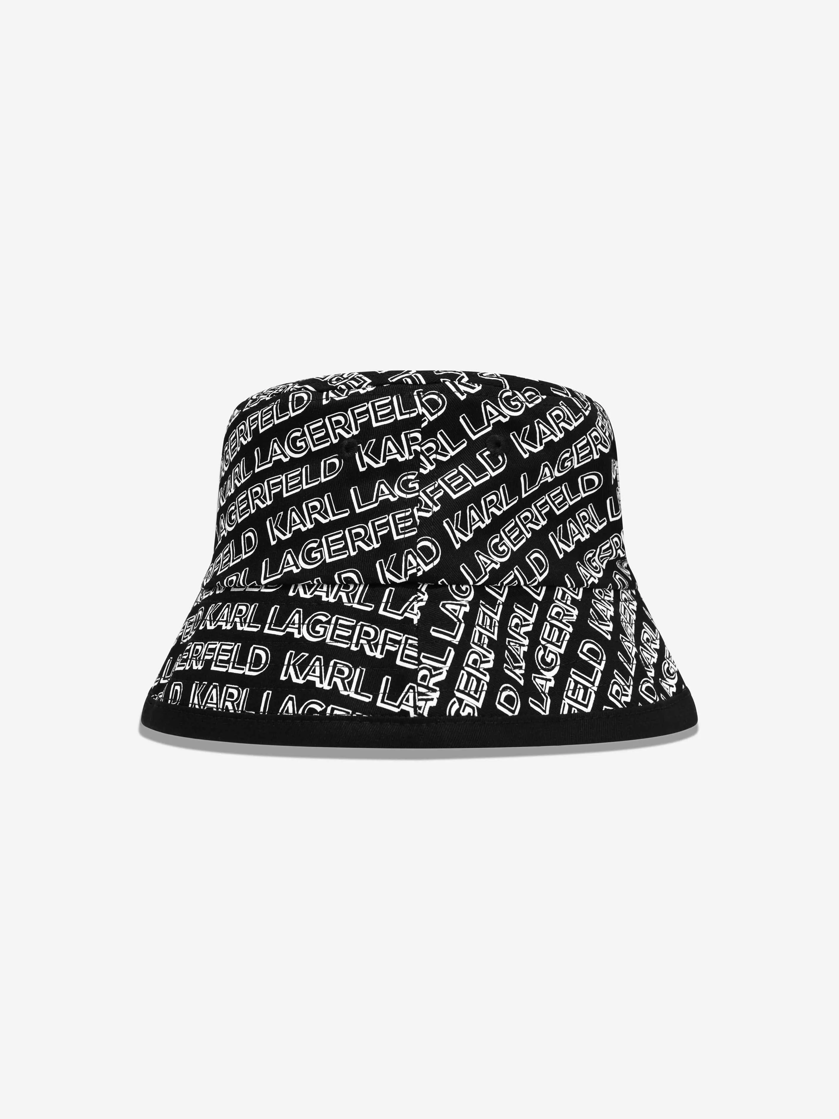 Karl Lagerfeld Boys Logo Bucket Hat in Black