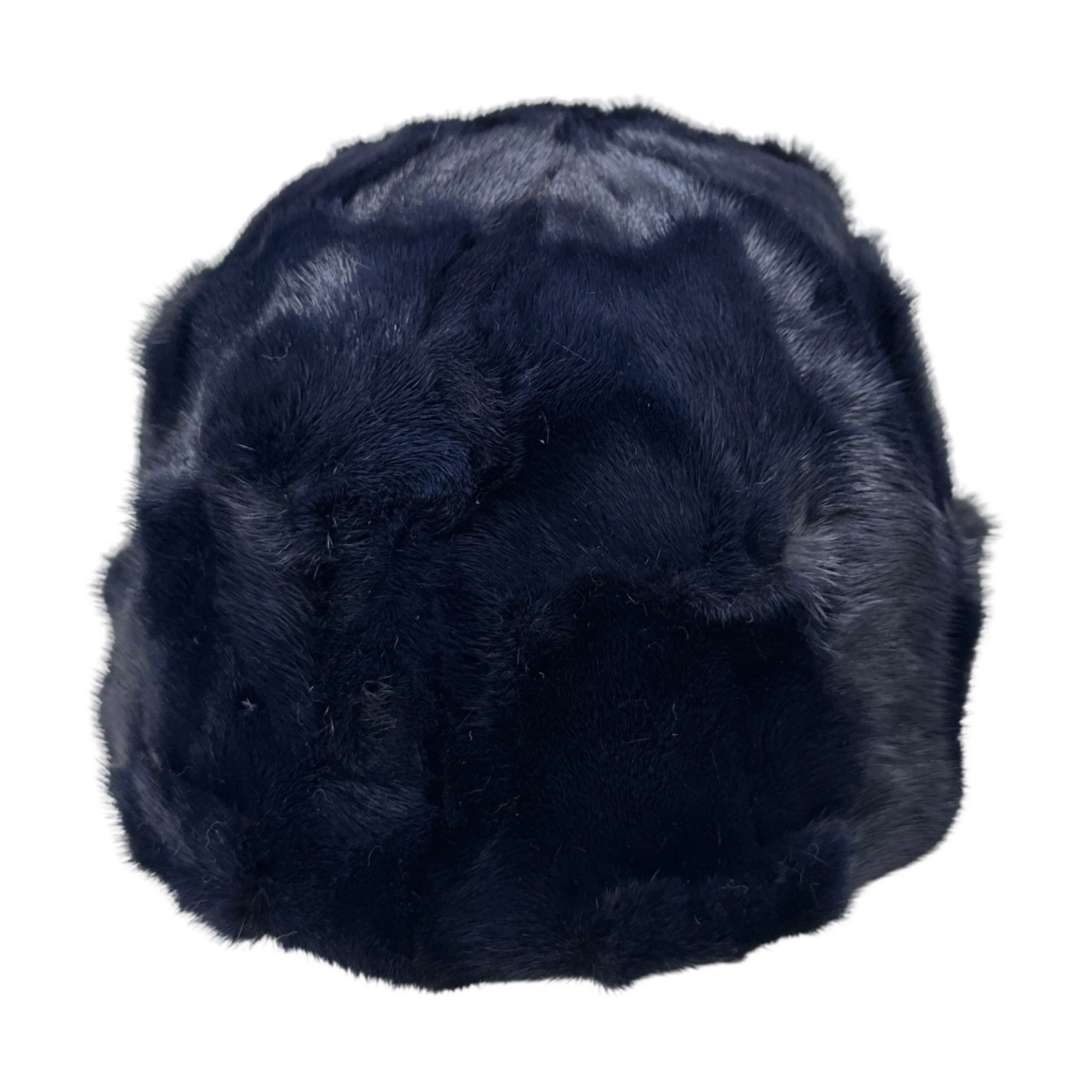 Kashani Navy Blue Diamond Cut Mink Baseball Hat