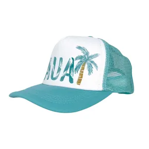 Kauai with Palm tree Typography Kieki Trucker Hat