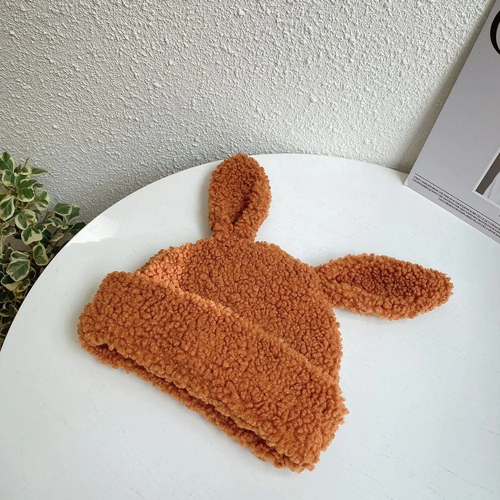 Kawaii Fluffy Rabbit Ears Wooly Hat