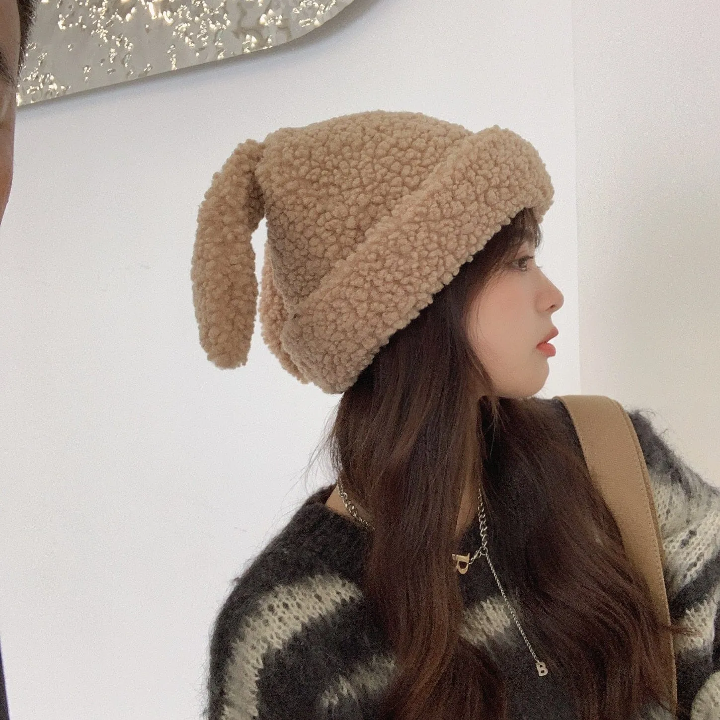 Kawaii Fluffy Rabbit Ears Wooly Hat