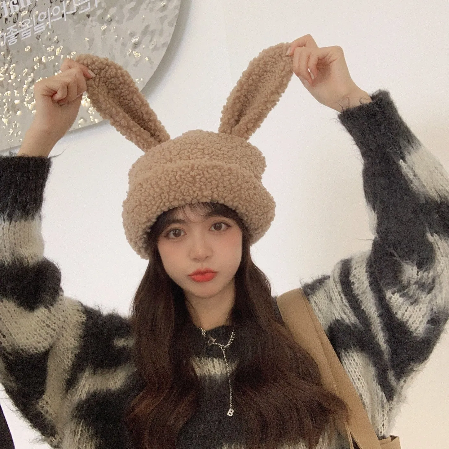 Kawaii Fluffy Rabbit Ears Wooly Hat