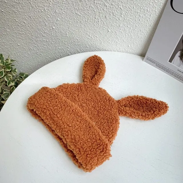 Kawaii Fluffy Rabbit Ears Wooly Hat