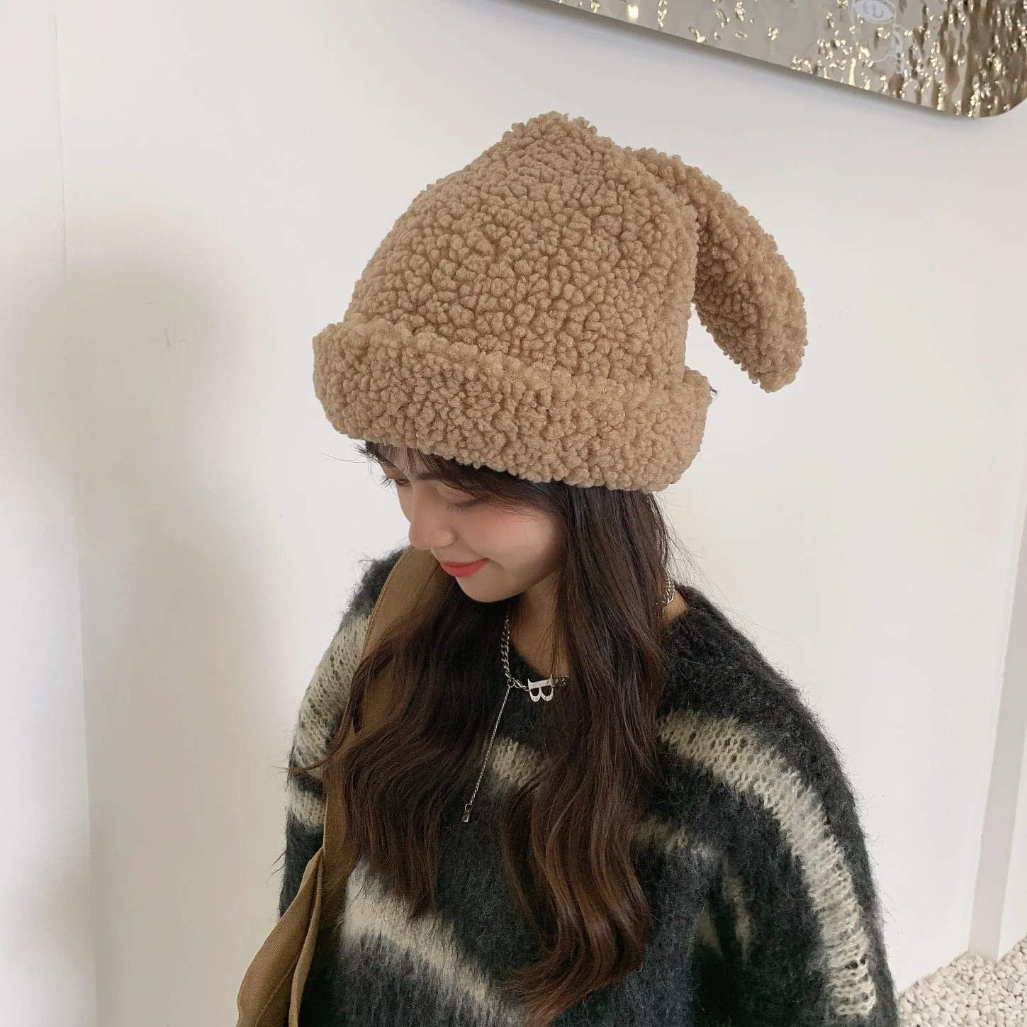 Kawaii Fluffy Rabbit Ears Wooly Hat