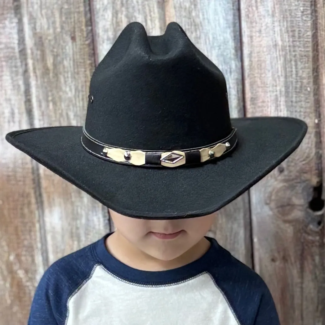 Kid's Black Wool Hat