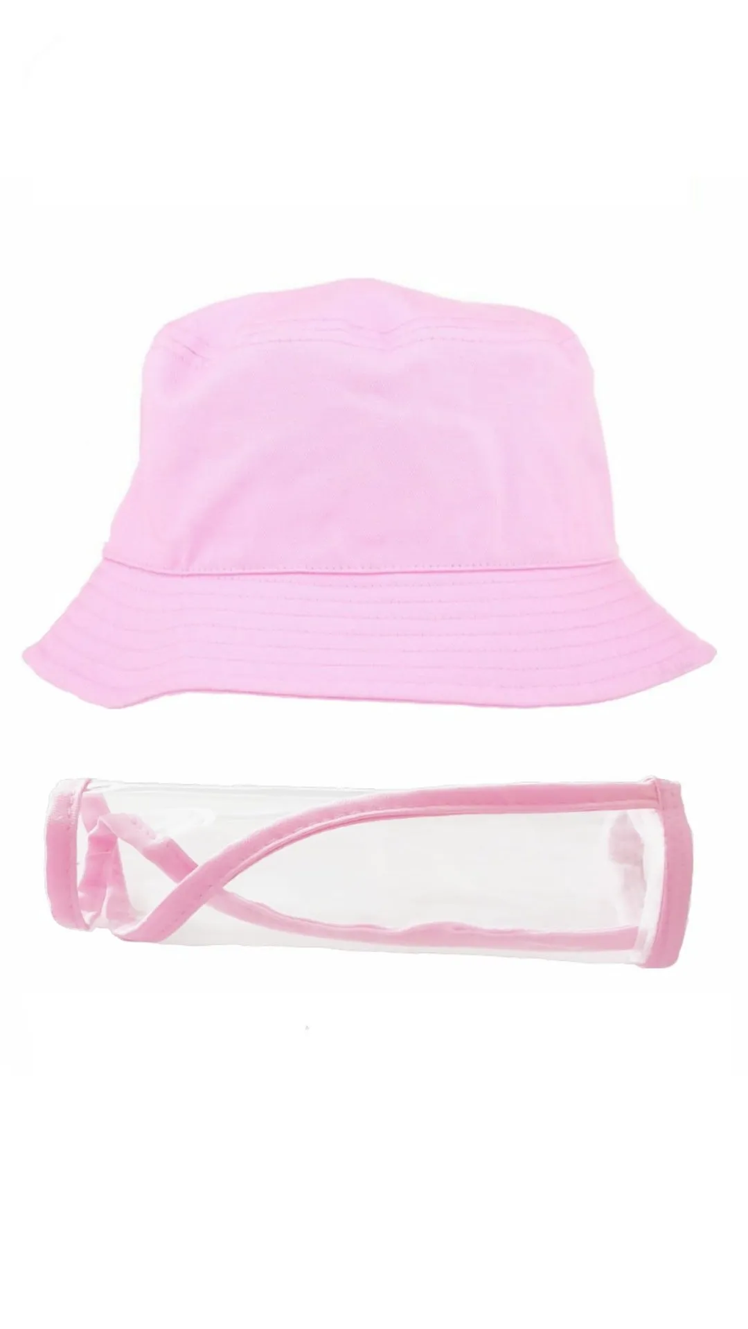 Kids Bucket Hat With Removable Visor - Pink