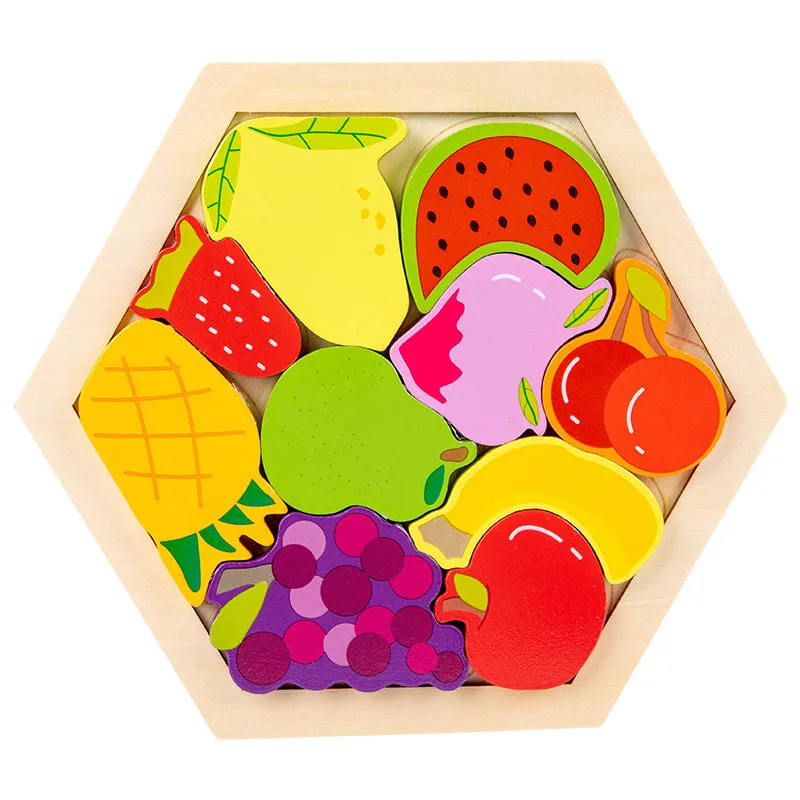 Kids Children's Animal Fruit Creative Three-dimensional Puzzle Educational Toy | Brodtica.com