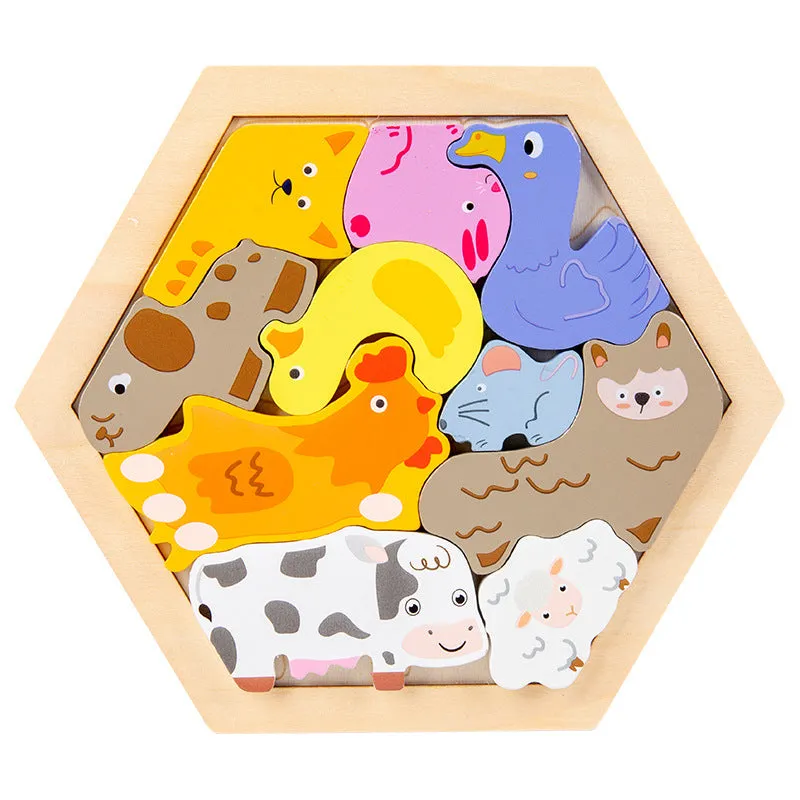 Kids Children's Animal Fruit Creative Three-dimensional Puzzle Educational Toy | Brodtica.com