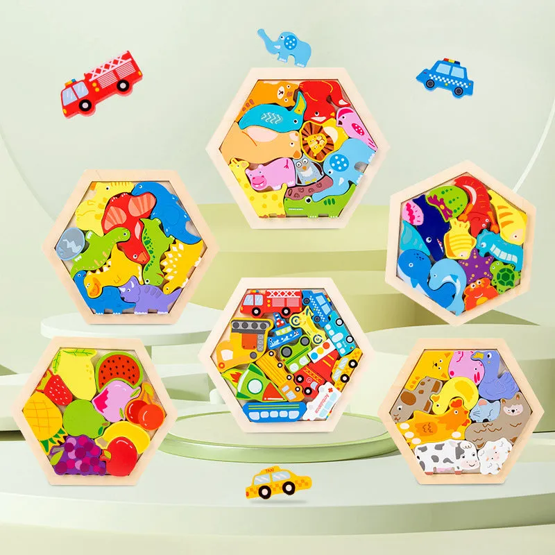 Kids Children's Animal Fruit Creative Three-dimensional Puzzle Educational Toy | Brodtica.com