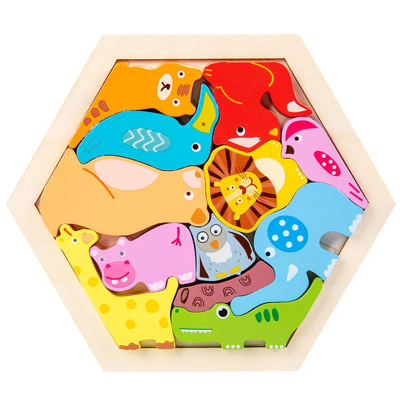 Kids Children's Animal Fruit Creative Three-dimensional Puzzle Educational Toy | Brodtica.com