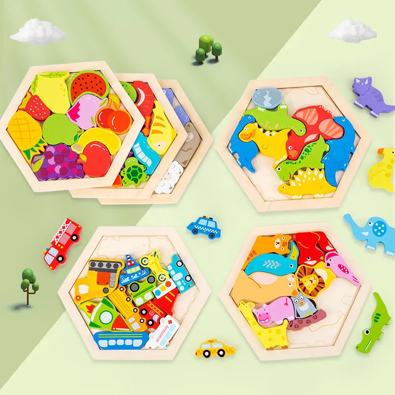 Kids Children's Animal Fruit Creative Three-dimensional Puzzle Educational Toy | Brodtica.com