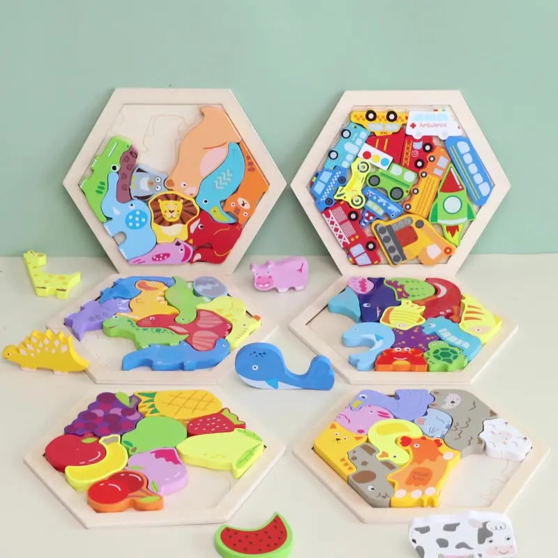 Kids Children's Animal Fruit Creative Three-dimensional Puzzle Educational Toy | Brodtica.com