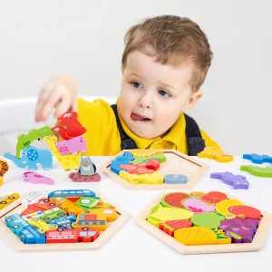 Kids Children's Animal Fruit Creative Three-dimensional Puzzle Educational Toy | Brodtica.com