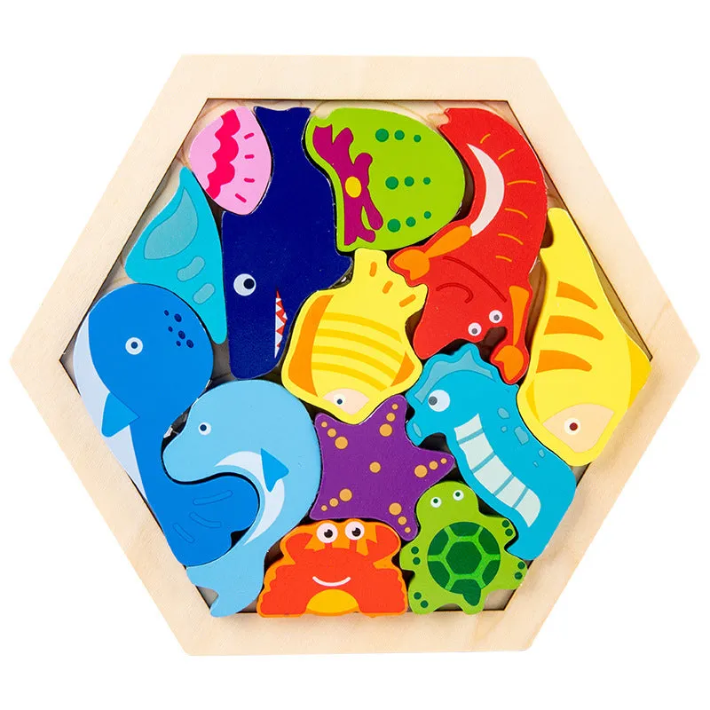 Kids Children's Animal Fruit Creative Three-dimensional Puzzle Educational Toy | Brodtica.com