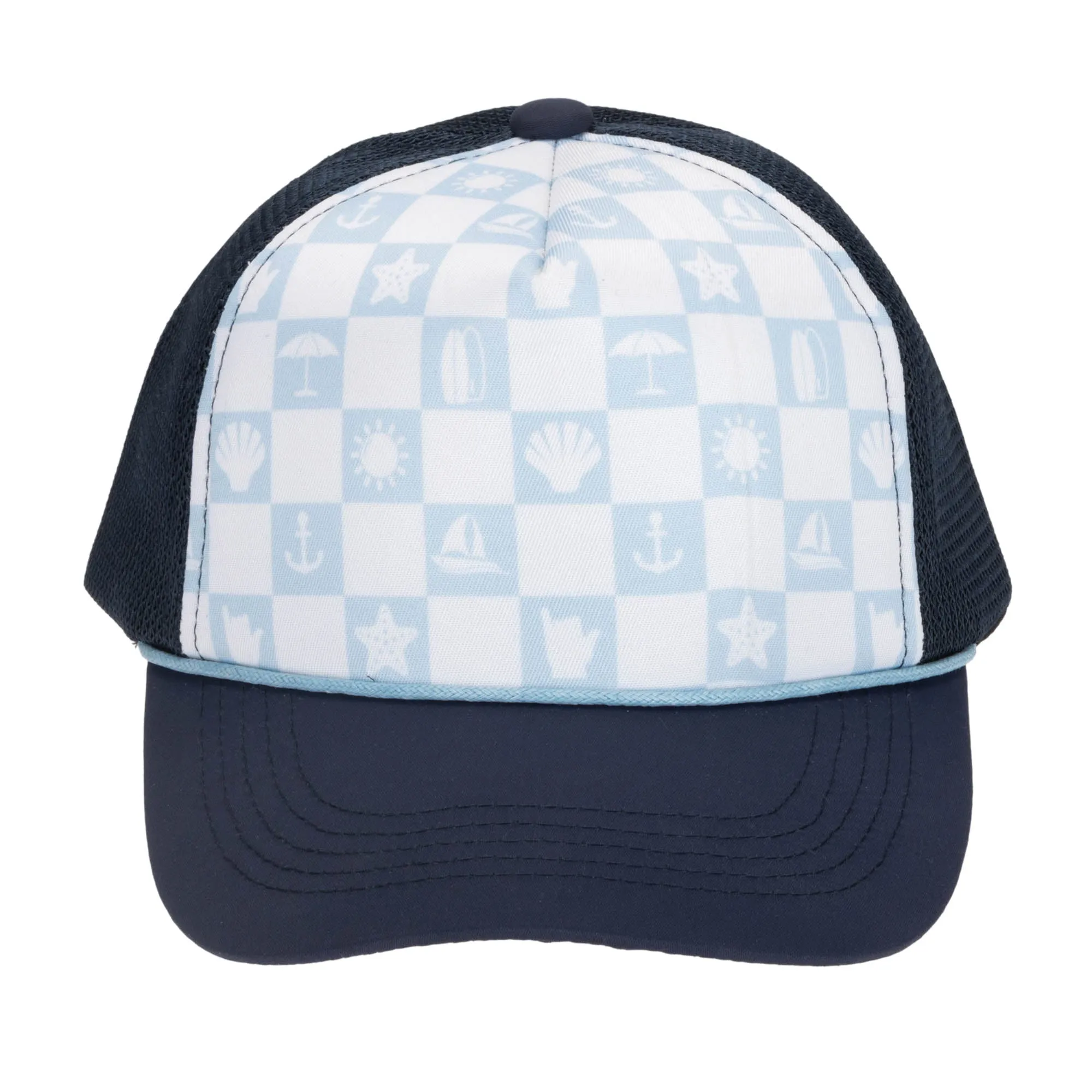 Kids Foam Trucker Hat with Checkered Print